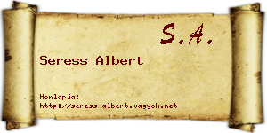Seress Albert névjegykártya